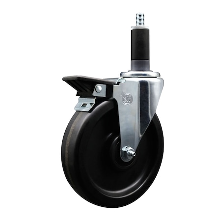 Service Caster 6'' Phenolic Swivel 1-1/8'' Expanding Stem Caster with Brake SCC-EX20S615-PHR-PLB-118